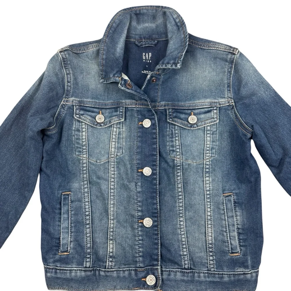 GAP Kids Classic Blue Denim Jean Jacket Girls Size Large